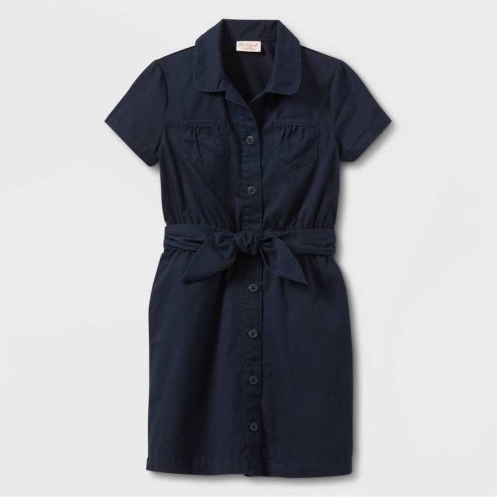 Short-sleeve uniform safari dress